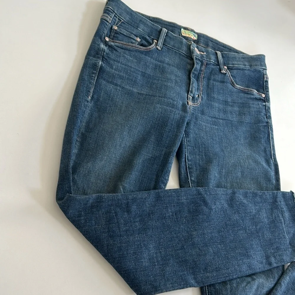 MOTHER The Looker Ankle Fray Skinny Jean in Girl Crush size 27 Raw Hem